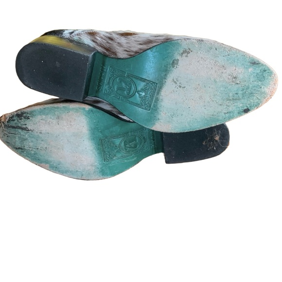 ALCALA'S HAND CRAFTED NEUTRAL TONES LEATHER & FUR WESTERN STYLE BOOTIES (6.5) - Picture 9 of 11